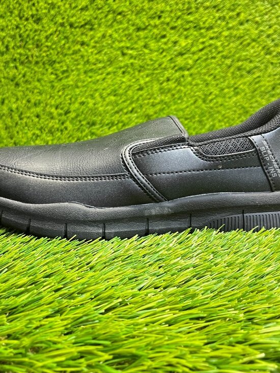 Skechers Nampa Broxtin Mens Size 7 Black Athletic Leather Slip-On Work Shoes main image 9